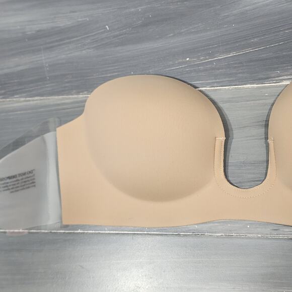 Fashion Forms Voluptuous U Plunge‎ Backless Strapless Bra in Beige Size B - Picture 3 of 14
